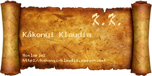 Kákonyi Klaudia névjegykártya