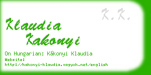 klaudia kakonyi business card